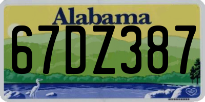 AL license plate 67DZ387