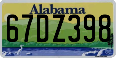 AL license plate 67DZ398