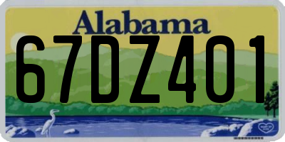 AL license plate 67DZ401