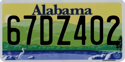 AL license plate 67DZ402