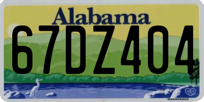 AL license plate 67DZ404