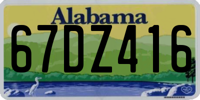 AL license plate 67DZ416