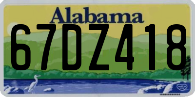 AL license plate 67DZ418