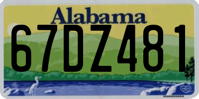 AL license plate 67DZ481