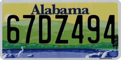 AL license plate 67DZ494