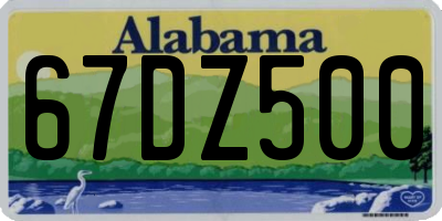 AL license plate 67DZ500