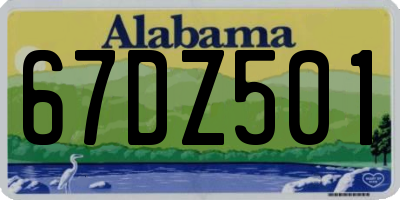 AL license plate 67DZ501