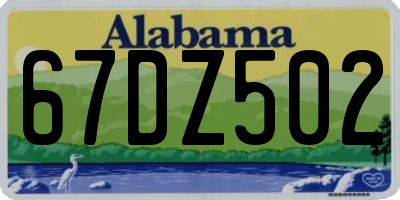 AL license plate 67DZ502