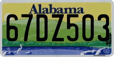 AL license plate 67DZ503