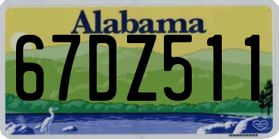 AL license plate 67DZ511