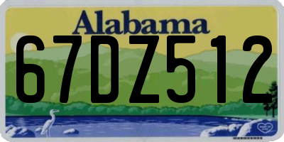 AL license plate 67DZ512