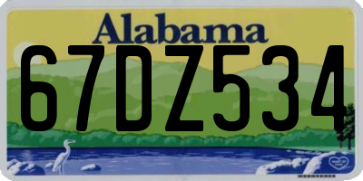 AL license plate 67DZ534