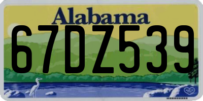 AL license plate 67DZ539