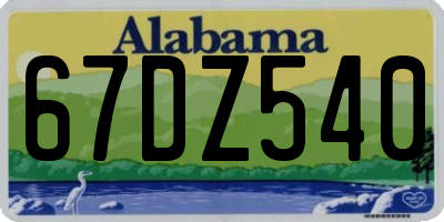 AL license plate 67DZ540