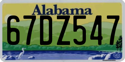 AL license plate 67DZ547