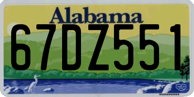 AL license plate 67DZ551