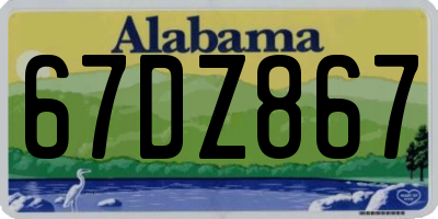 AL license plate 67DZ867