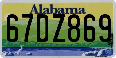 AL license plate 67DZ869