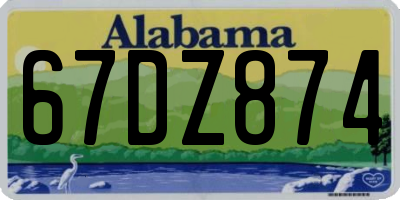 AL license plate 67DZ874