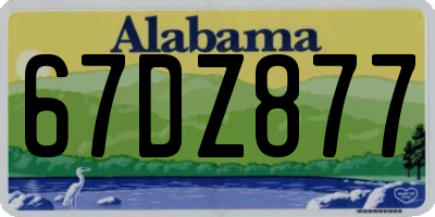 AL license plate 67DZ877