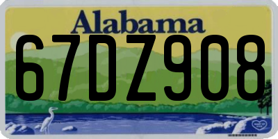 AL license plate 67DZ908