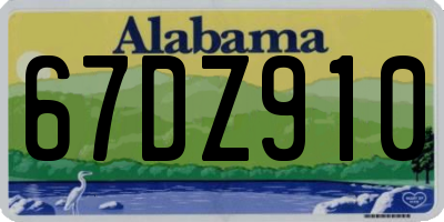 AL license plate 67DZ910