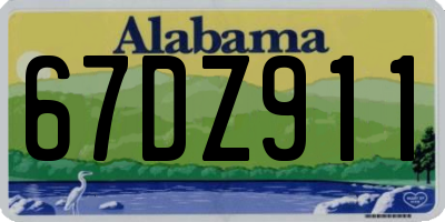 AL license plate 67DZ911