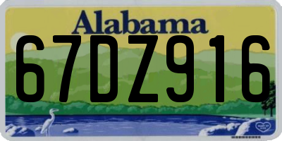 AL license plate 67DZ916