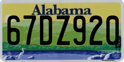 AL license plate 67DZ920