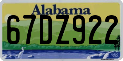 AL license plate 67DZ922