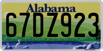 AL license plate 67DZ923