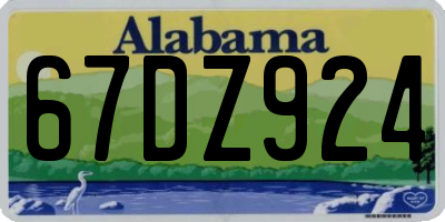 AL license plate 67DZ924