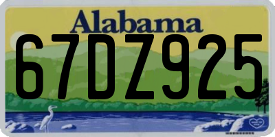 AL license plate 67DZ925