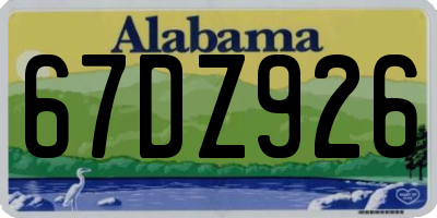 AL license plate 67DZ926