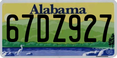 AL license plate 67DZ927