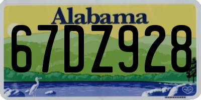 AL license plate 67DZ928