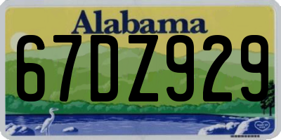 AL license plate 67DZ929