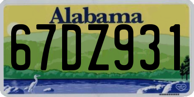 AL license plate 67DZ931