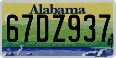 AL license plate 67DZ937