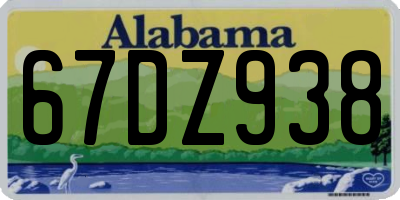 AL license plate 67DZ938