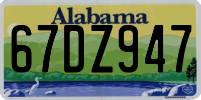 AL license plate 67DZ947