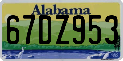 AL license plate 67DZ953