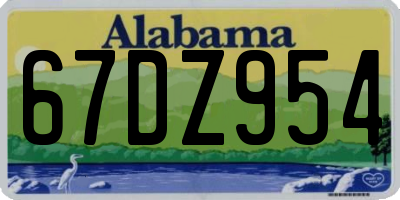 AL license plate 67DZ954