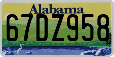 AL license plate 67DZ958