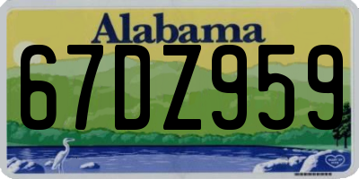 AL license plate 67DZ959