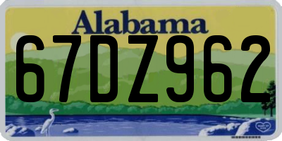 AL license plate 67DZ962