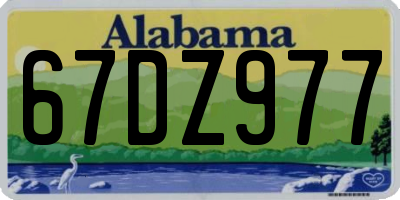 AL license plate 67DZ977