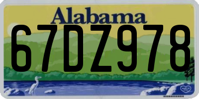 AL license plate 67DZ978