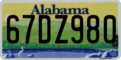 AL license plate 67DZ980