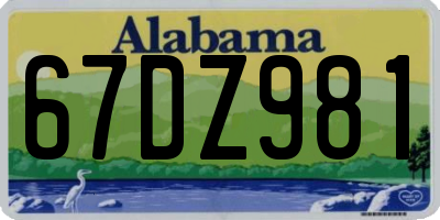 AL license plate 67DZ981